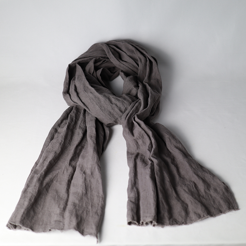 お茶染めリネンストール