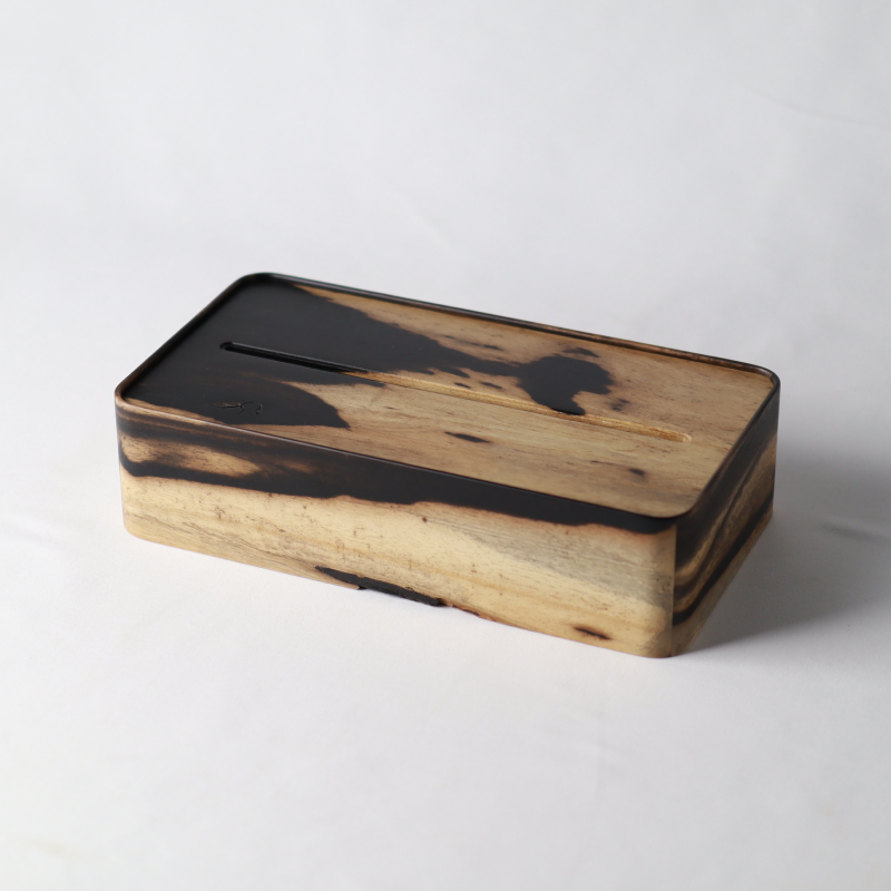 ティッシュケースBOX｜黒柿 no.2