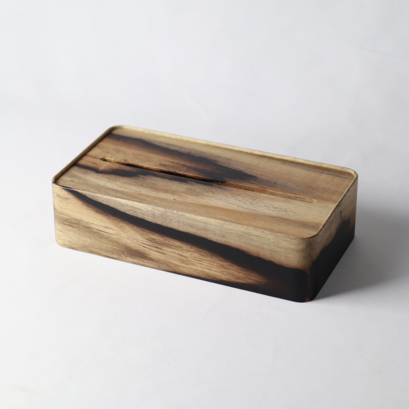 ティッシュケースBOX｜黒柿 no.3