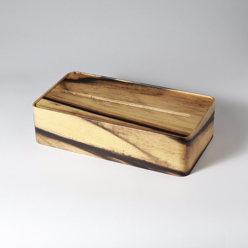 ティッシュケースBOX｜黒柿 no.4