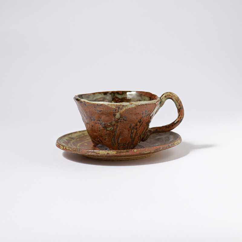 鬼福 カップ＆ソーサー｜賎機焼（しずはたやき）