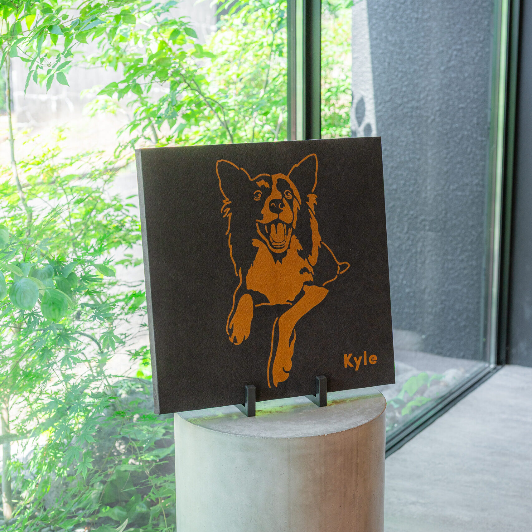 写真からつくる愛犬のオーダー品 お茶染めアートパネル｜1HOTELオリジナル